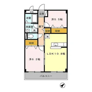 ビルヌーヴ【1階】の間取り