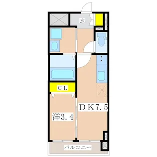 デ・クオーレ樋之口【4階】の間取り