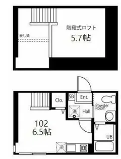 ハーミットクラブハウス神奈川新町II【1階】の間取り