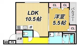 フジパレス東園田イースト【1階】の間取り