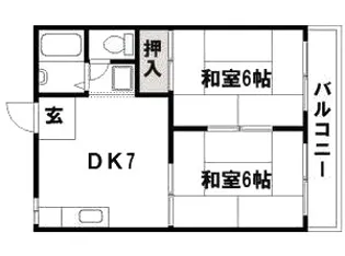 大橋アパート【1階】の間取り