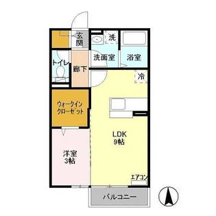 ベルツリー宮ノ上【1階】の間取り