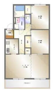 パインフラットマンション【3階】の間取り