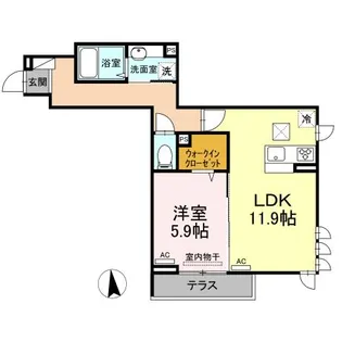 フレシール-代田6丁目-【1階】の間取り