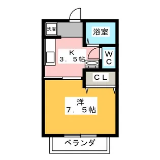 ユレーヌ白山前【1階】の間取り