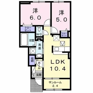 レユシール【1階】の間取り