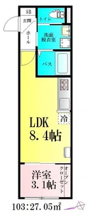 河原町レジデンスB棟.【1階】の間取り