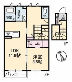 モンテクオレール B【2階】の間取り