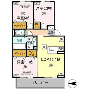 セゾンコート出仲間【1階】の間取り