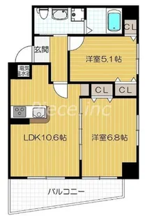 セレブコート木川【5階】の間取り