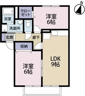 コンフォートパルB【1階】の間取り