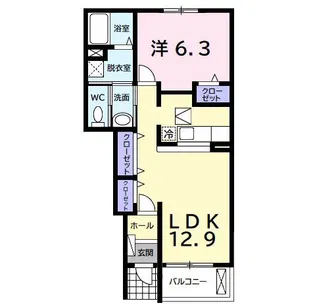 フォーリーフC【1階】の間取り