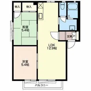 ディアスNODA A【1階】の間取り