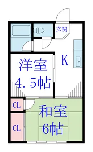 二葉ハイツ【2階】の間取り