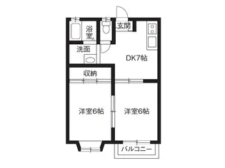 メモリーハイツ草戸【2階】の間取り