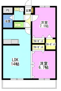 Maple Cort弐番館【2階】の間取り