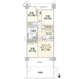 神奈川県川崎市幸区塚越3【マンション】の間取り