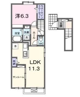 愛知県名古屋市緑区大清水2【アパート】の間取り