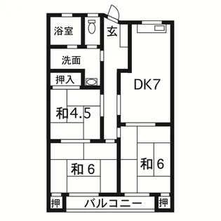 松山ハイツ【1階】の間取り
