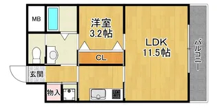 大阪府寝屋川市桜木町【マンション】の間取り