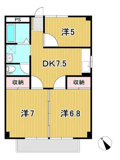 テクノハイム本宿 梅【2階】の間取り