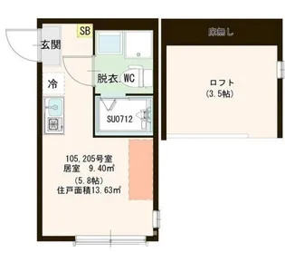 ソレイユ 北綾瀬【2階】の間取り