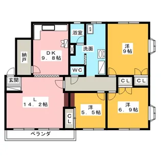 八雲マンション G棟【2階】の間取り