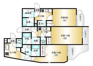Legato一之江【1階】の間取り
