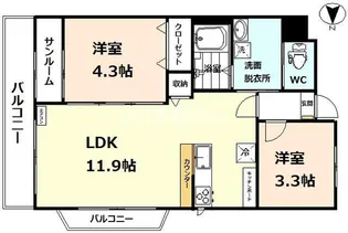 エルナード大泉【1階】の間取り