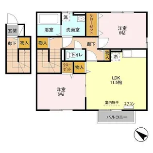 センターフィールドB【1階】の間取り