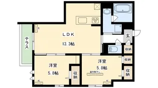 Clashist高殿【1階】の間取り
