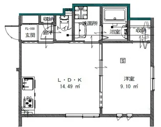1LDKの間取り画像