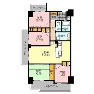 サーパス錦町第3【9階】の間取り