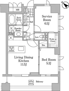 1SLDKの間取り画像
