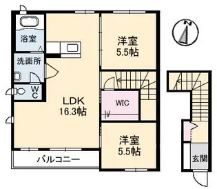 広島県広島市安佐北区口田南7【アパート】の間取り
