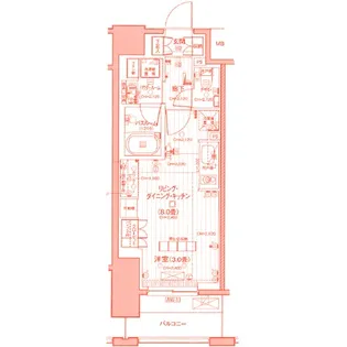 デュオステージ横濱桜木町【9階】の間取り