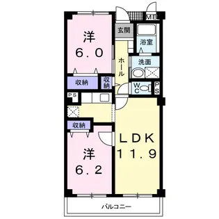 プランドール【3階】の間取り