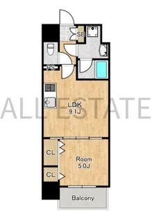 グランパシフィック今里Luxe【7階】の間取り