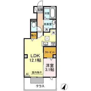 愛知県豊川市下長山町中屋敷【アパート】の間取り