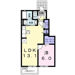 香川県綾歌郡綾川町滝宮【アパート】の間取り