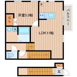 宮城県仙台市青葉区八幡1【アパート】の間取り