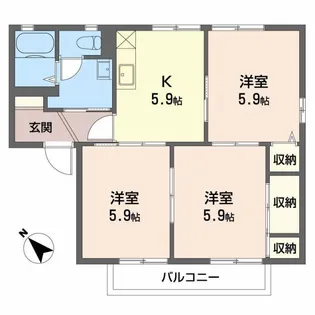 アレーゼI【2階】の間取り