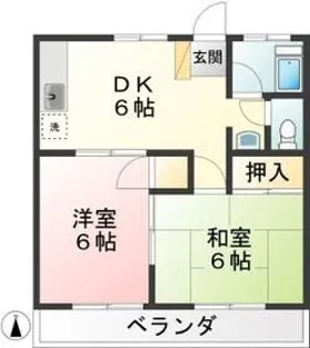 コーポ梅【1階】の間取り