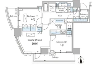 パークコート乃木坂ザタワー【2階】の間取り