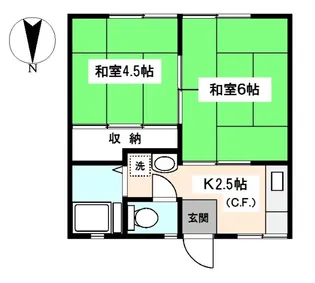 ハイツびんご【2階】の間取り