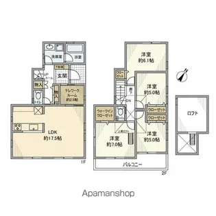 神奈川県横浜市港南区大久保2【一戸建】の間取り