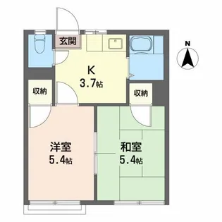朝日ヶ丘ハイツ B【2階】の間取り