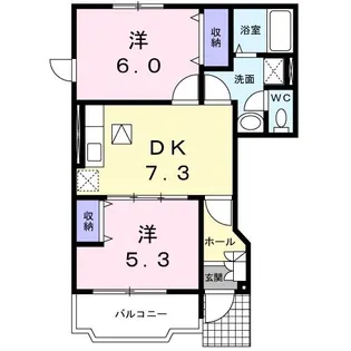 メゾンエクセランY【1階】の間取り