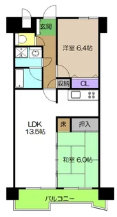 ダイアパレス大川筋【5階】の間取り