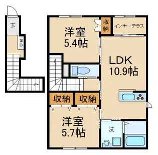 ロイヤルサージュ【2階】の間取り